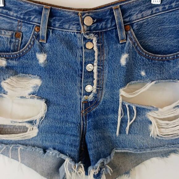 Levi's 501 W27 Premium Denim 32317-0106 S58022 Destructed - Picture 3 of 8